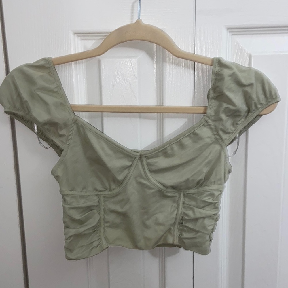 Princess Polly light green crop top